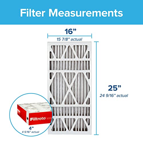 Image of Filtrete ADP01-2PK-2 16x25x4 AC Furnace Air Filter, MPR 1000, Fits Honeywell and Lennox Devices, Micro Allergen Defense Deep Pleat, 2-Pack (Actual Dimensions 15.88 x 24.56 x 4.31), 2 Count