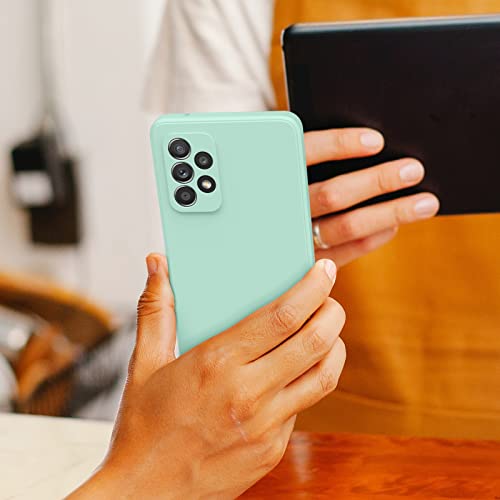 Vanjua [2 Pack] For Samsung Galaxy A52 Case, Galaxy A52S 5G Case, Stylish Silicone Slim Full-Body Protective Cover For Galaxy A52 / A52S Phone Case (Violet+Light Cyan) #TOP7