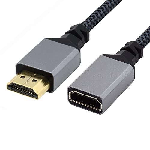 NFHK HDMI 1.4 Type A Male to A Female Extension Cable Straight Connector 90 Degree Support HDTV 4K 60hz 3D