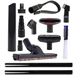 Picture of 13 Pcs Universal Vacuum Attachments for Shop Vac Accessories - 2 1/2" to 1 1/4" and 1 7/8" to 1" Vacuum Hose Adapter Kit, 1 1/4" Vacuum Floor Brush Flexible Crevice Tool and Vacuum Extension Wand