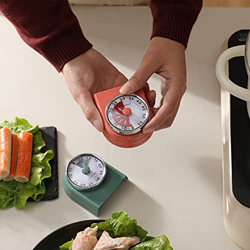 Visual Timer, Analog Countdown Timer Reading Timer Quiet Counting Time Management Tool for Kids and Adults, Meeting, Office, Classroom Teaching,Homework Games Cooking (Red)