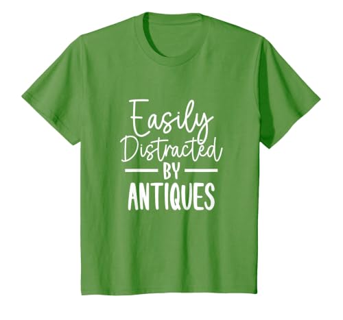 Easily Distracted by Antiques T-Shirt, Youth, Grass Green, Large