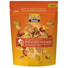 Setton Farms Pistachio Pub Mix 11 Oz. Value Bag. With Buffalo Wing Pistachios, Ranch Corn Nuts, Honey Roasted Sesame Chips and Hickory Almonds.