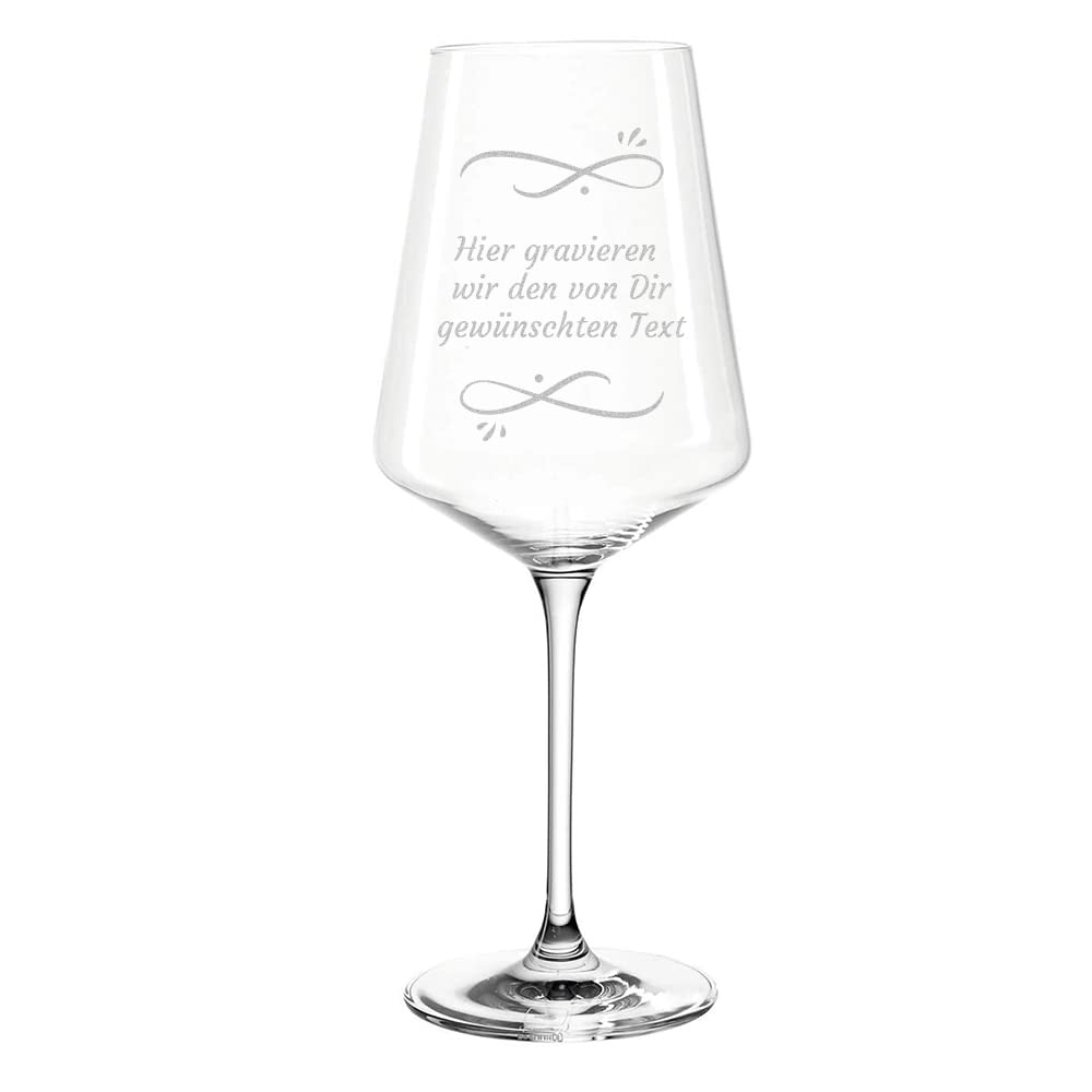 polar-effekt Leonardo Puccini Weinglas mit Gravur des Namens – Wein-Glas 560 ml Geschenkidee - Motiv Wunschtext - Wine Glass - mit eigener Botschaft - Weihnachten - Weißwein, Rotwein