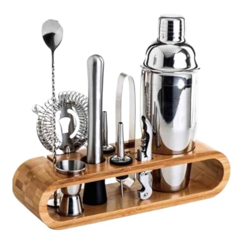 IWENZHKPA Shaker Cócteles Juego De Coctelera 10 Piezas, Equipo Barman Acero Inoxidable, Herramientas Profesionales Coctelería, Bar, Bebidas Bar Set(700ml)