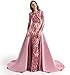 Ikerenwedding Satin Detachable Train for Wedding Prom Party Dress Sweep-Train Overskirt Pink