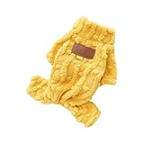 Dog Clothes for Small Dogs, Warm Cozy Extra Soft Pet Clothes with Leash Hole,Knitted Classic Cable Dog Sweaters for Small Dogs Doggy Girl Boys Holiday Outdoors Indoor Kitten Cats Cold Weather