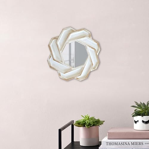 Image of Art Street Solid Framed Wall Mirrors for Home Decor Round Shape Golden Decorative Wall Mirror for Living Room Decoration (Size -10x10 Inch)