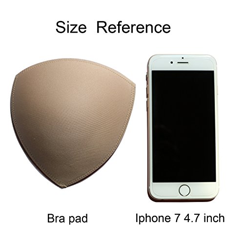 Daykit 3 Pairs Removeable Triangle Bra Pads Inserts For Bikinis Tops Sports Bra Swimsuit Beige #TOP3