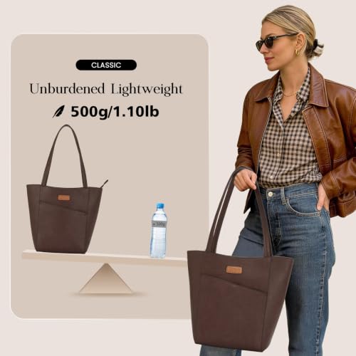 Image of Tote Bag for Women,Large Capacity Straw&Vegan Leather Tote Purses for Women,Shoulder Bags For Daily Travel Work Beach