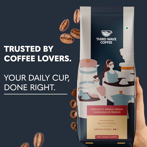 Image of THIRD WAVE COFFEE | Speciality Single Origin Chikmagalur Region | 100% Arabica | Medium Roast | Electrical Dripper | Medium Grind | 250 grams | Pouch