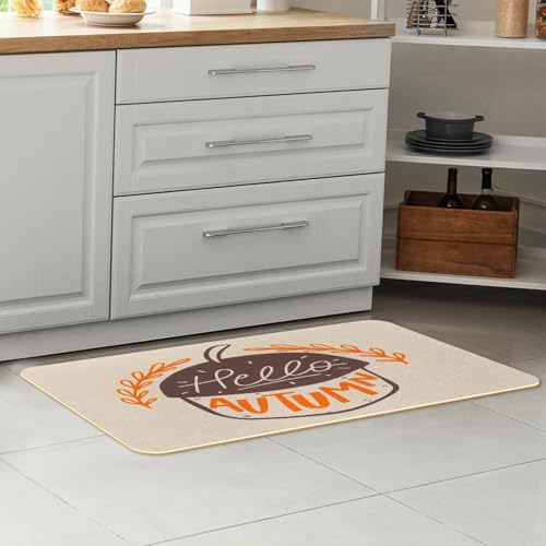Alfombrillas de cocina VAPOKF absorbentes y lavables con diseño de otoño para pasillo 7