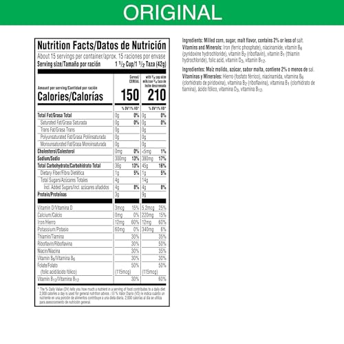 Image of Kellogg's Corn Flakes Breakfast Cereal, Kids Cereal, Family Breakfast, Giant Size, Original, 24oz Box (1 Box)