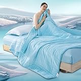 Weighted Blanket King Size 25lbs(88''x104'', Double-Sided), Reversible King Weighted Blanket with Warm Short Plush and Cool Tencel Fabric for Adults & Couple All Season - Carry Bag Included, Lake Blue
