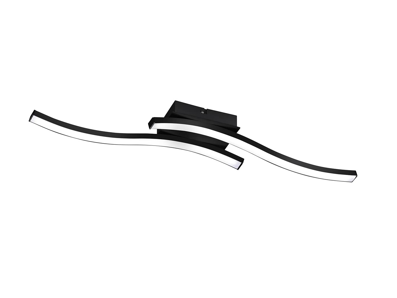 Reality Leuchten LED Deckenleuchte Route R62472132 – 2-flammig, Metall Schwarz matt