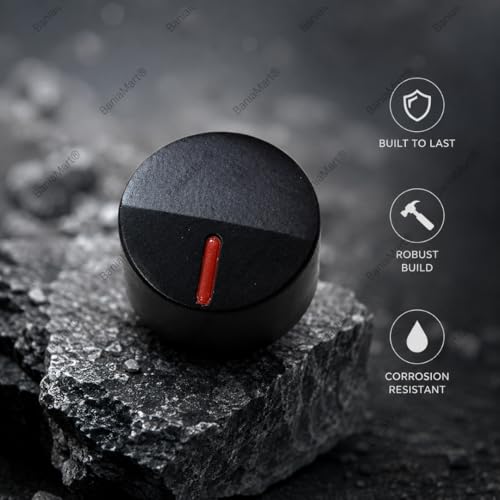 Image of Gas Stove Metal Knobs Set | Plastic Gas Stove Knob Set | Manual Ignition Buttons, Compatible with All Gas Chulhas | Black, Set of 4