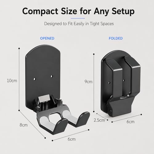 Image of BendJoy Headphone Stand for Desk, No Drill Sticky Headset Hook, Wall Mount Headphone Holder for AirPods Max and All Headphones, PC Gaming Accessories for Student Dorm and Computer Setup