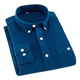 Une chemise en velours côtelé avec une coupe régulière, un design à manches longues, une patte de boutonnage et un large décolleté.