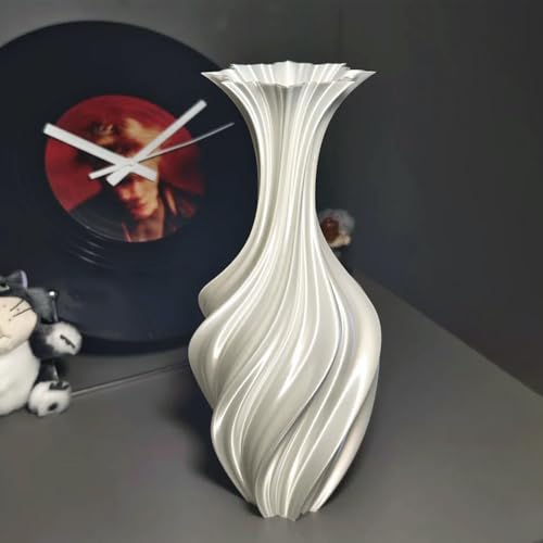 Ouliget Plastic Silk-Like Elegant Vase,Twisted Minimalist Flower Arrangement Holders,Nordic Style 3D Printed Vases,Coffee Table & Shelf Office Decor by OULIGET - Used condition - Image 6