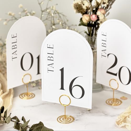 Minimalist Arch Wedding Table Numbers 1-20 with Head Table - 4x6 Inch