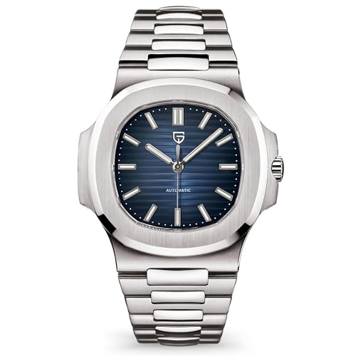 Pagani Design Reloj 1728 para Hombre, cronógrafo automático, Brazalete de Acero Inoxidable, Cristal de Zafiro, Sumergible 100 Metros, Movimiento automático ST16 (Azul Oscuro)