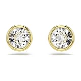 Swarovski Imber stud earrings, Round cut, White, Gold-tone plated