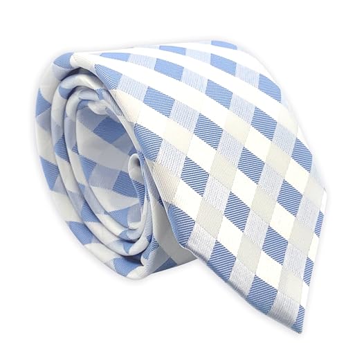Cherished Moments Boys Classic Blue Check Tie Youth 45 inch