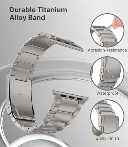 Bracelet en titane anti-rayures VELORE pour Apple Watch, fixation robuste et ajustement précis - 4