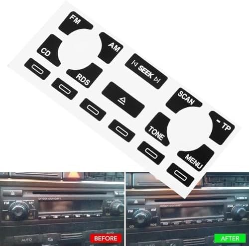 Car Air Conditioning Dash Button Sticker for Audi A4 B6 B7 A6 A2 A3 8L,Radio Dash Buttons Decal Replacement Stickers Auto Interior Accessories