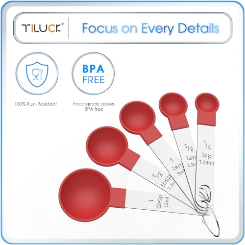 image for TILUCK Measuring Cups & Spoons Set, Stackable Cups and Spoons, Nesting