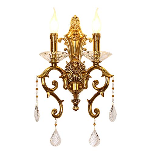 Lámpara de pared con doble cabezal de cristal para iluminar dormitorios oscuros 2