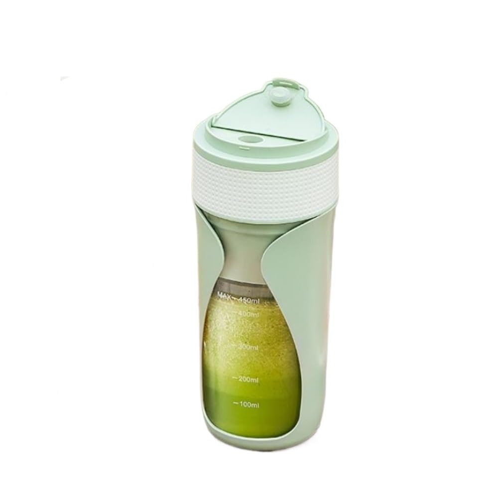 Bicchiere Portatile For Succhi Da 450 Ml - Ricaricabile Tramite USB, Ideale For Casa, Ufficio E Spazi Aperti - Frulla Frutta E Verdura Senza Sforzo! -Frutti da mescolare(Wild Green)