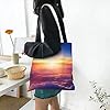 EVANEM Canvas Tote Bag For Woman Sunrise Over Clouds Shoulder Handbags Reusable Grocery Bags Purse Shopping Bag #5