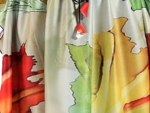 Image of Women's- Kaftan /Nighty /Maxi /Gown /Nightdress /Nightwear Serena Fabric- V-Neck Floral Print