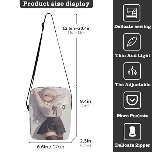 Anime Student Girl Beauty messenger bag crossbody Shoulder Bag Ladies Shoulder Handbags Adjustable Strap for Travel outdoor sports3