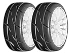 GRP GTJ03-XM4 1:8 GT Tread SoftMedium White 20 Spoke Rubber Tires - Hard Rim