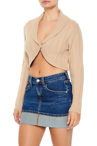 Forever 21 Women's Cropped Rib-Knit Cardigan Sweater4
