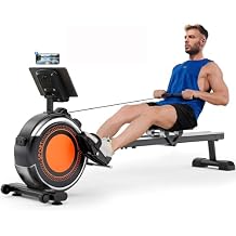 Dripex Rowing Machines for Home, Upgraded Rowing Machine Magnetic Rower, Max 360 LBS, 16 Levels of Workout Resistance, Dual Slide Rail, App Compatible, LCD Monitor, Row Machine for Gym Exercise