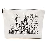 DHKG Hiking Gifts Camping Gifts Forest Inspirational Makeup Bag Cosmetic Bag Zipper Pouch Christmas Thanksgiving Birthday Travel Gifts for Travelers Women Bestie Friend Nature Lover Sister Aunt