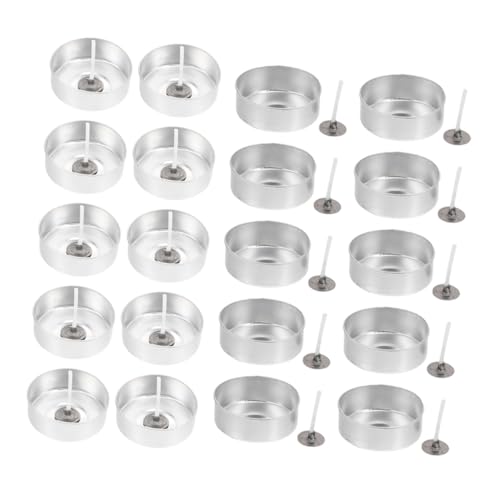 PERSELOSO 200pcs Aluminum Tea Lights Cups Empty Candle Making Tea Light Containers Round Metal Tins Candle Wicks for Making Supplies
