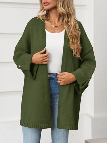 Image of Saodimallsu Womens Oversized Long Cardigan Sweaters Casual Open Front Chunky Knit Slouchy Fall Trendy Sweater Coats