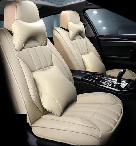 Housses Siège Voiture Cuir PU Beige Luxury pour Jaguar XF Protection Élégante