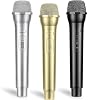 Facmogu 3 PCS Fake Microphone, Plastic Realistic Mic for Kids, Halloween Pretend Play Toy Microphone for Cosplay Karaoke Costume Role Play Birthday Favors, Stage Prop for Girls and Boys
