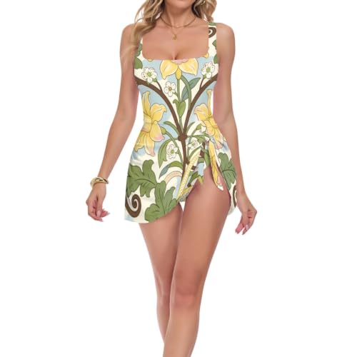 Maillot de bain femme William Morris Jaune lys une pièce piscine