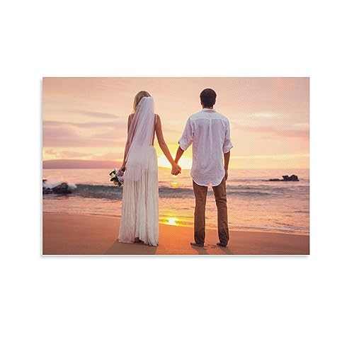 Tableau sur toile premium couple IOFEER pour décoration murale chic