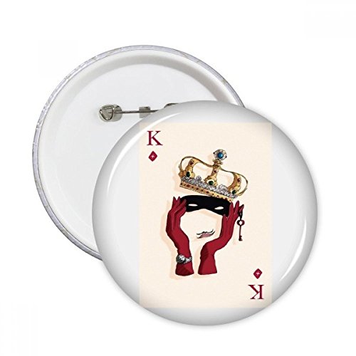 Cartes à jouer diamant K badge bouton multicolore XL pour cadeau