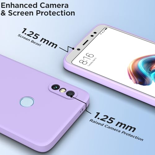 Image of Outlouders Back Cover for Redmi Note 5 Pro | Camera Protection | Durable Soft Matte Silicone Bumper Case (Purple)