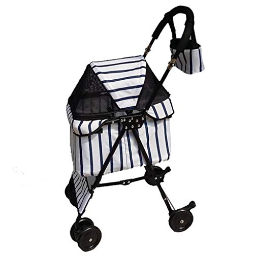 Hundewagen Zusammenklappbarer Kinderwagen aus dem Supermarkt Einkaufswagen Tierbedarf Tierarztpraxis nach dem Rettungswagen kann 15kg tragen Reise & Transport (Color : Weiß, Size : 40 * 50 * 90cm) Cover