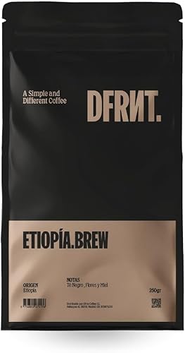 DFRNT. Etiopia Brew 250g – Café de Especialidad en Grano (86 Puntos SCA) – Specialty Coffee Beans 100% Arábica – Notas Té Negro, Flores y Miel Ideal para Filtro – Cold Brew Tueste Reciente España