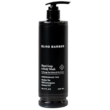 World Amenities Blind Barber Hand Soap and Body Wash for Women and Men - 13.5 Fl Oz Body Care Liquid Soap